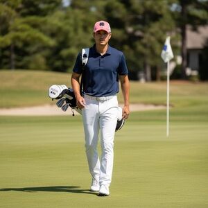 Black Clover-Live Lucky Golf Cap Peach/Navy Blue Size-L/XL EUC